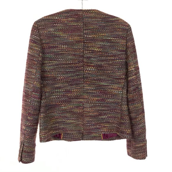 Size 4 LL Bean Wool Blend Tweed Button Down Jacket - Picture 2 of 4